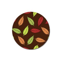 Autumn Leaves Pattern Magnet 3  (Round)