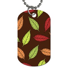 Autumn Leaves Pattern Dog Tag (Two Sides)