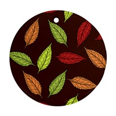 Autumn Leaves Pattern Round Ornament (Two Sides)