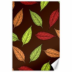 Autumn Leaves Pattern Canvas 12  x 18  