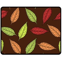 Autumn Leaves Pattern Fleece Blanket (Medium) 