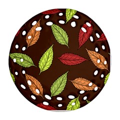 Autumn Leaves Pattern Round Filigree Ornament (Two Sides)