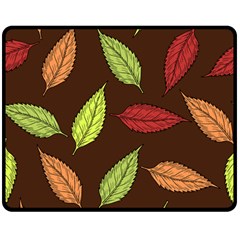 Autumn Leaves Pattern Double Sided Fleece Blanket (Medium) 