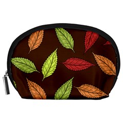 Autumn Leaves Pattern Accessory Pouches (Large) 