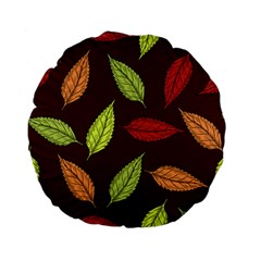 Autumn Leaves Pattern Standard 15  Premium Flano Round Cushions