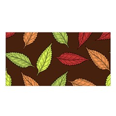 Autumn Leaves Pattern Satin Shawl
