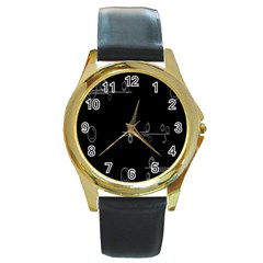 Feedback Loops Motion Graphics Piece Round Gold Metal Watch