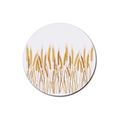 Wheat Plants Rubber Coaster (round)  by Mariart