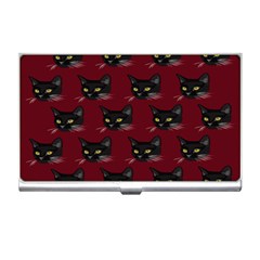 Face Cat Animals Red Business Card Holders