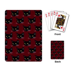Face Cat Animals Red Playing Card