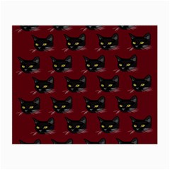 Face Cat Animals Red Small Glasses Cloth (2-side) by Mariart