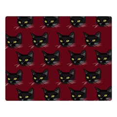 Face Cat Animals Red Double Sided Flano Blanket (large) 