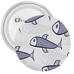 Fish Graphic Flooring Blue Seaworld Swim Water 3  Buttons