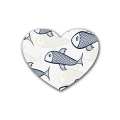 Fish Graphic Flooring Blue Seaworld Swim Water Heart Coaster (4 pack) 