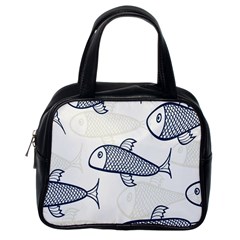 Fish Graphic Flooring Blue Seaworld Swim Water Classic Handbags (One Side)