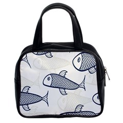 Fish Graphic Flooring Blue Seaworld Swim Water Classic Handbags (2 Sides)