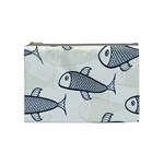 Fish Graphic Flooring Blue Seaworld Swim Water Cosmetic Bag (Medium)  Front