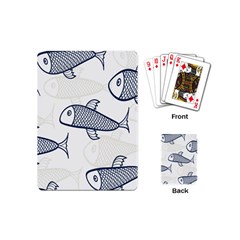 Fish Graphic Flooring Blue Seaworld Swim Water Playing Cards (Mini) 