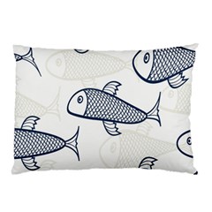 Fish Graphic Flooring Blue Seaworld Swim Water Pillow Case (Two Sides)