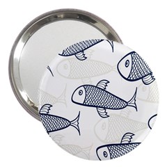 Fish Graphic Flooring Blue Seaworld Swim Water 3  Handbag Mirrors