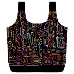 Features Illustration Full Print Recycle Bags (L) 