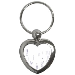 Formulas Laboratories Formulas Mathematics Chemistry Blue Key Chains (heart) 