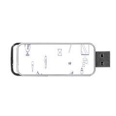 Formulas Laboratories Formulas Mathematics Chemistry Blue Portable Usb Flash (one Side) by Mariart