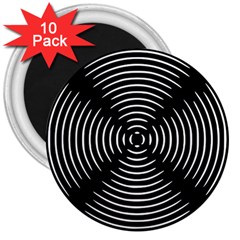 Gold Wave Seamless Pattern Black Hole 3  Magnets (10 Pack) 