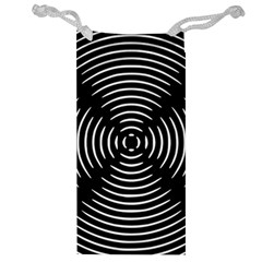 Gold Wave Seamless Pattern Black Hole Jewelry Bag by Mariart