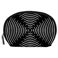 Gold Wave Seamless Pattern Black Hole Accessory Pouches (large)  by Mariart