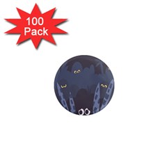 Ghost Halloween Eye Night Sinister 1  Mini Magnets (100 Pack) 
