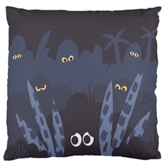 Ghost Halloween Eye Night Sinister Large Flano Cushion Case (one Side) by Mariart