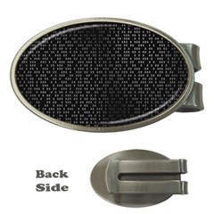 Gray Plaid Black Money Clips (oval)  by Mariart