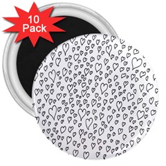Heart Doddle 3  Magnets (10 Pack) 