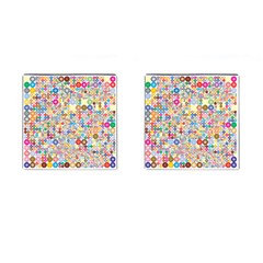 Circle Rainbow Polka Dots Cufflinks (square) by Mariart