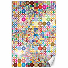 Circle Rainbow Polka Dots Canvas 24  X 36  by Mariart