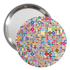 Circle Rainbow Polka Dots 3  Handbag Mirrors