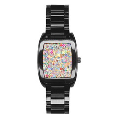 Circle Rainbow Polka Dots Stainless Steel Barrel Watch