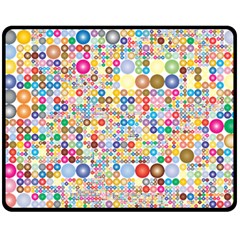 Circle Rainbow Polka Dots Double Sided Fleece Blanket (medium) 