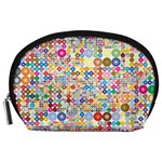 Circle Rainbow Polka Dots Accessory Pouches (Large)  Front