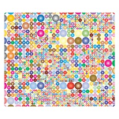 Circle Rainbow Polka Dots Double Sided Flano Blanket (small) 