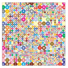 Circle Rainbow Polka Dots Large Satin Scarf (square) by Mariart