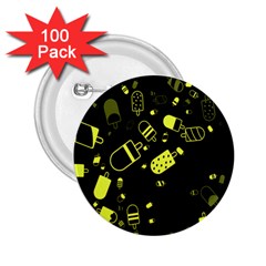 Ice Cream Cool Yellow 2 25  Buttons (100 Pack) 