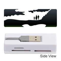 Landscape Silhouette Clipart Kid Abstract Family Natural Green White Memory Card Reader (stick) 