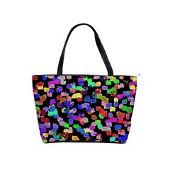 Colorful Paint Strokes On A Black Background                                Classic Shoulder Handbag by LalyLauraFLM