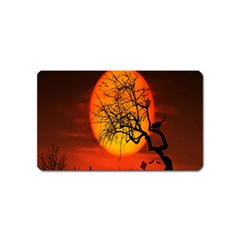 Helloween Midnight Graveyard Silhouette Magnet (name Card)