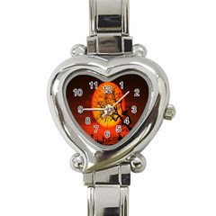 Helloween Midnight Graveyard Silhouette Heart Italian Charm Watch by Mariart