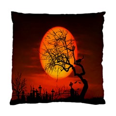 Helloween Midnight Graveyard Silhouette Standard Cushion Case (one Side)