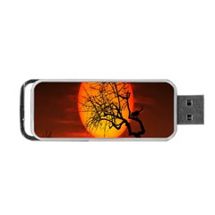 Helloween Midnight Graveyard Silhouette Portable Usb Flash (two Sides) by Mariart