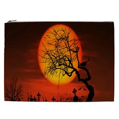 Helloween Midnight Graveyard Silhouette Cosmetic Bag (xxl) 